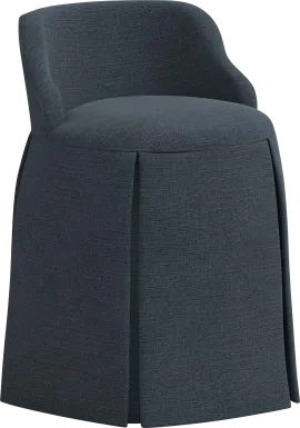 Ifanna Dark Blue Skirted Vanity Chair