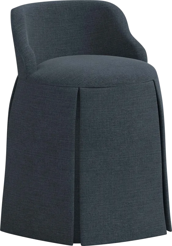 Ifanna Dark Blue Skirted Vanity Chair