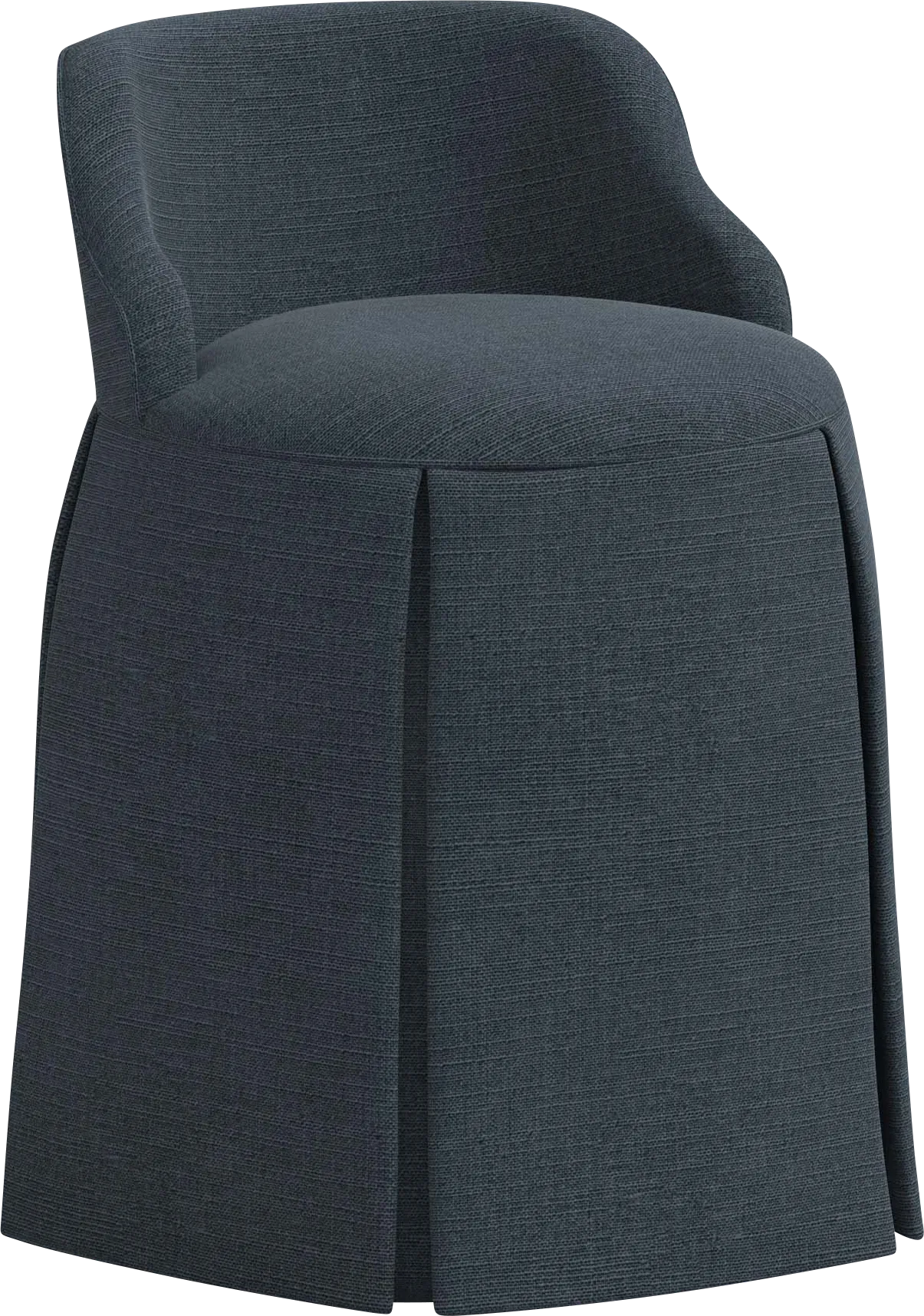 Ifanna Dark Blue Skirted Vanity Chair - Image 1