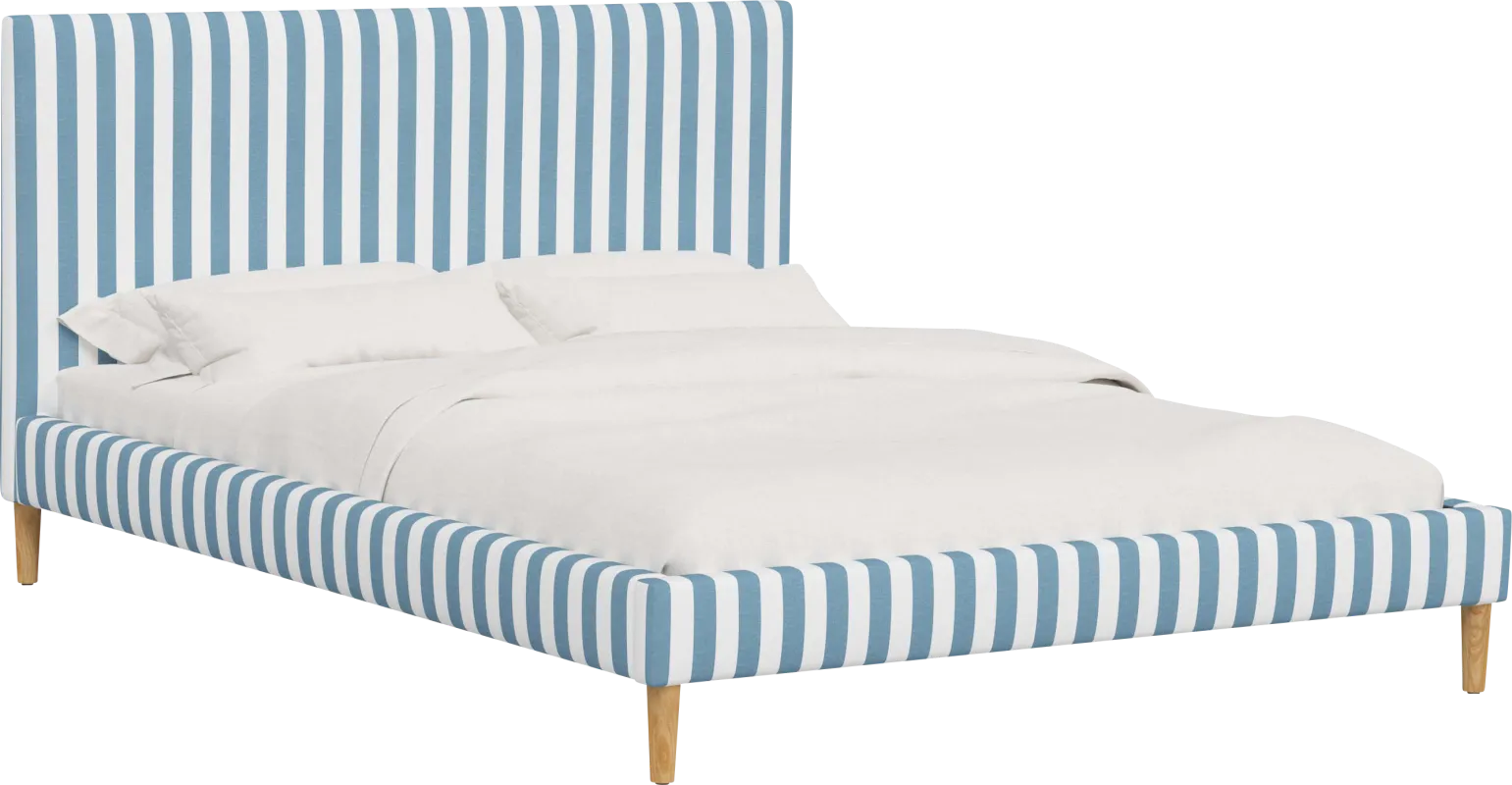 Cenwyn Blue Cal King Platform Bed