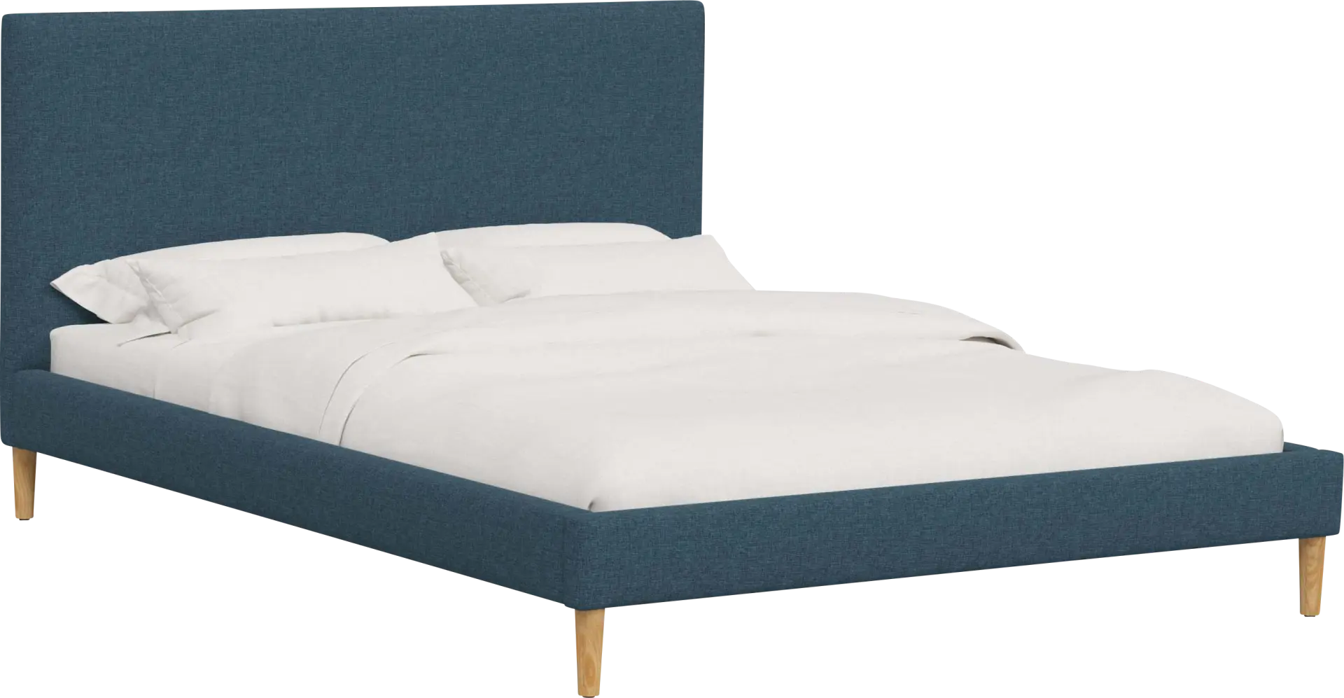 Cenwyn Dark Blue Cal King Platform Bed