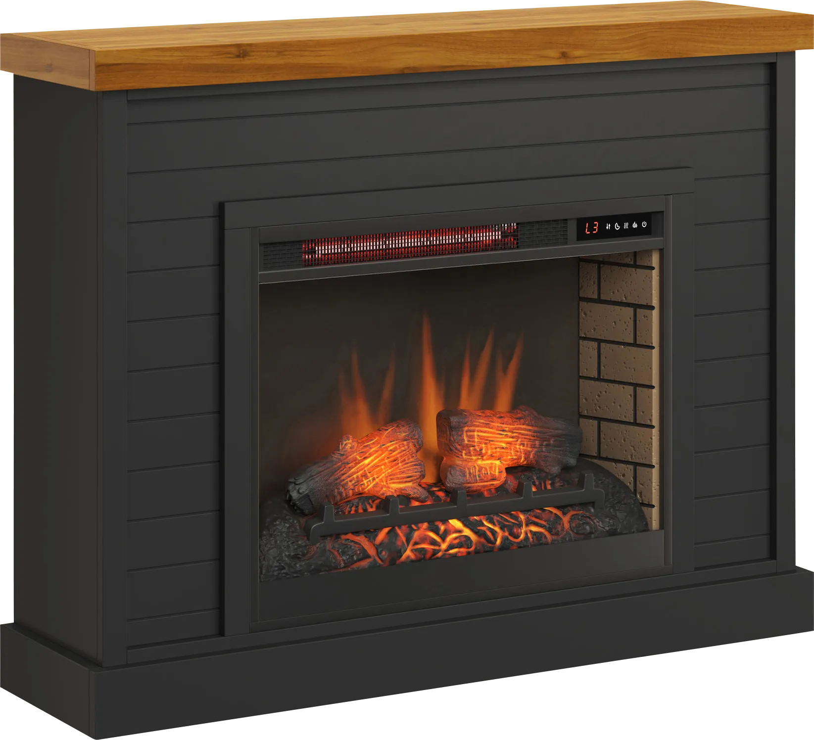 Trisano Black 48in. Console with Electric Fireplace - Image 1