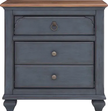 Amoyr Blue Nightstand
