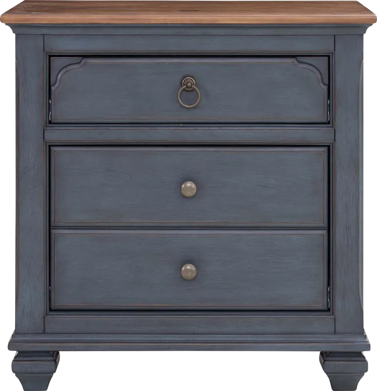Amoyr Blue Nightstand