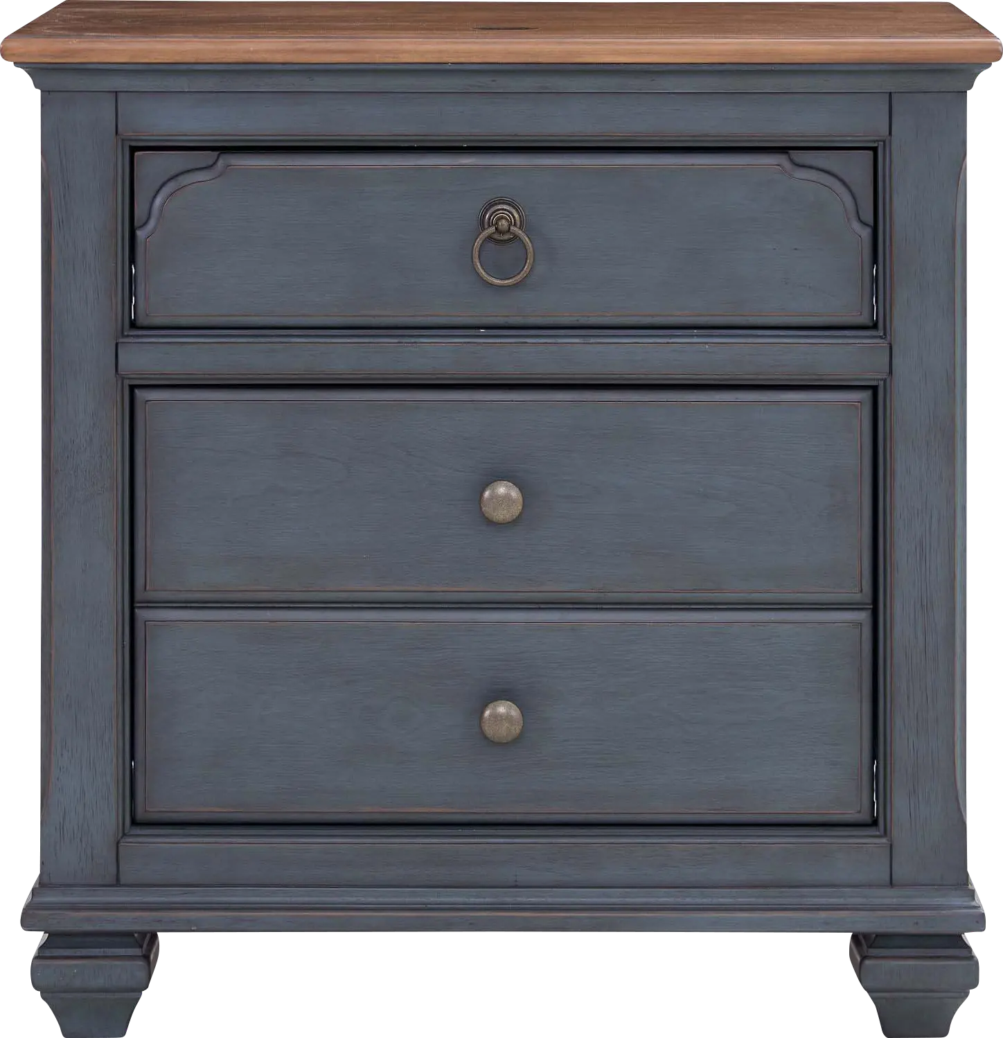 Amoyr Blue Nightstand