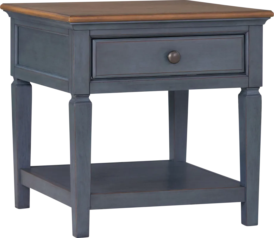 Amoyr Blue End Table