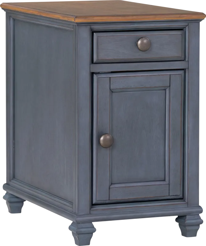 Amoyr Blue Chairside Table