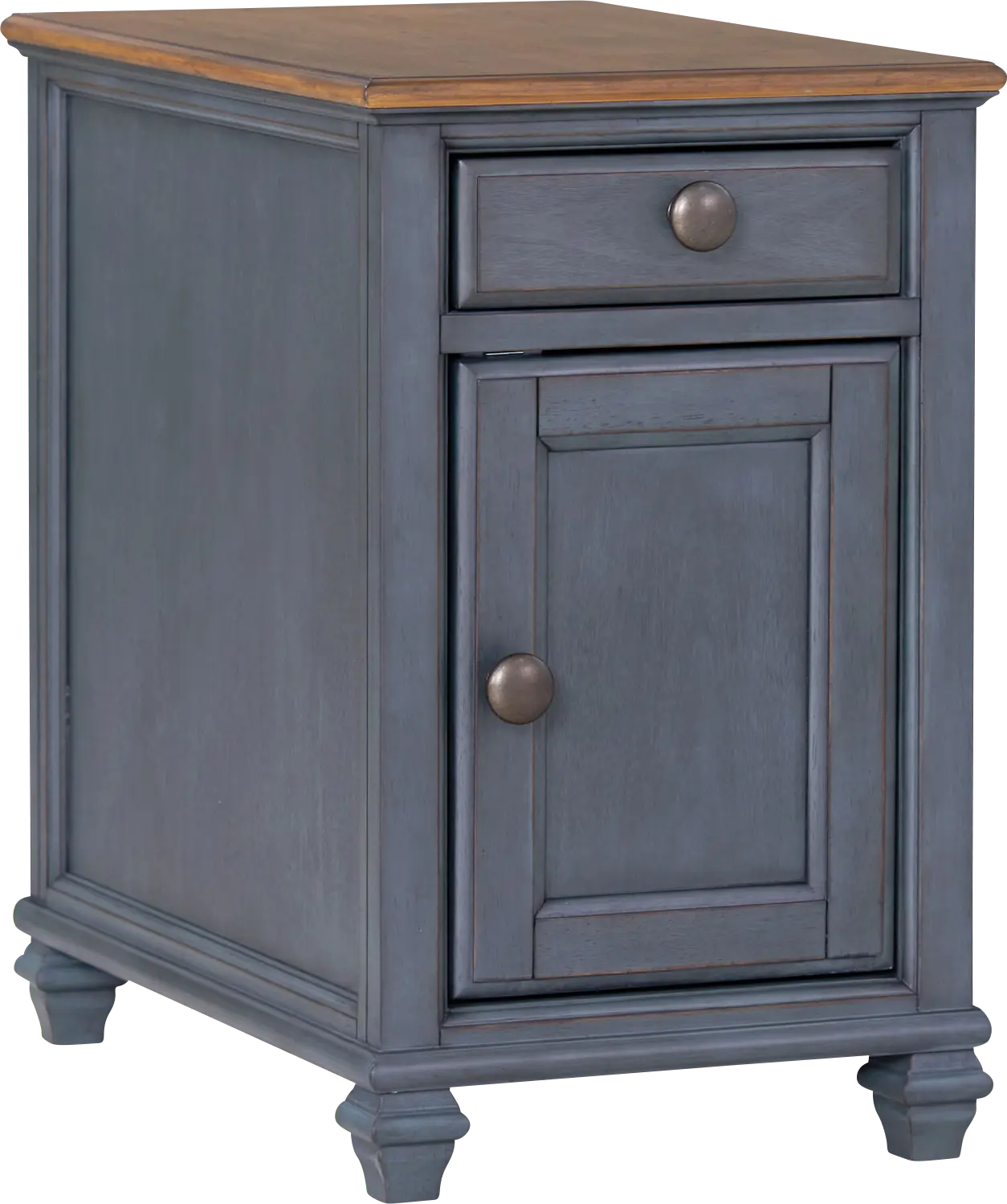 Amoyr Blue Chairside Table