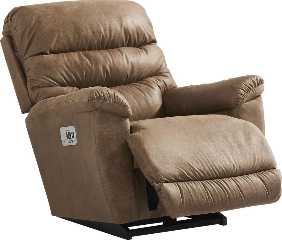 La-Z-Boy Randell III Camel Brown Polyester Fabric Dual Power
