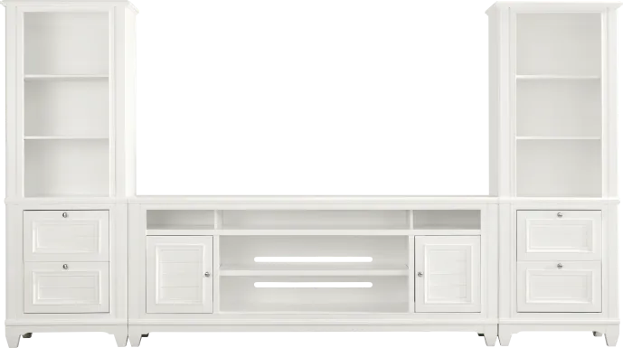 Hilton Head White 3 Pc Wall Unit with 82 in. Console