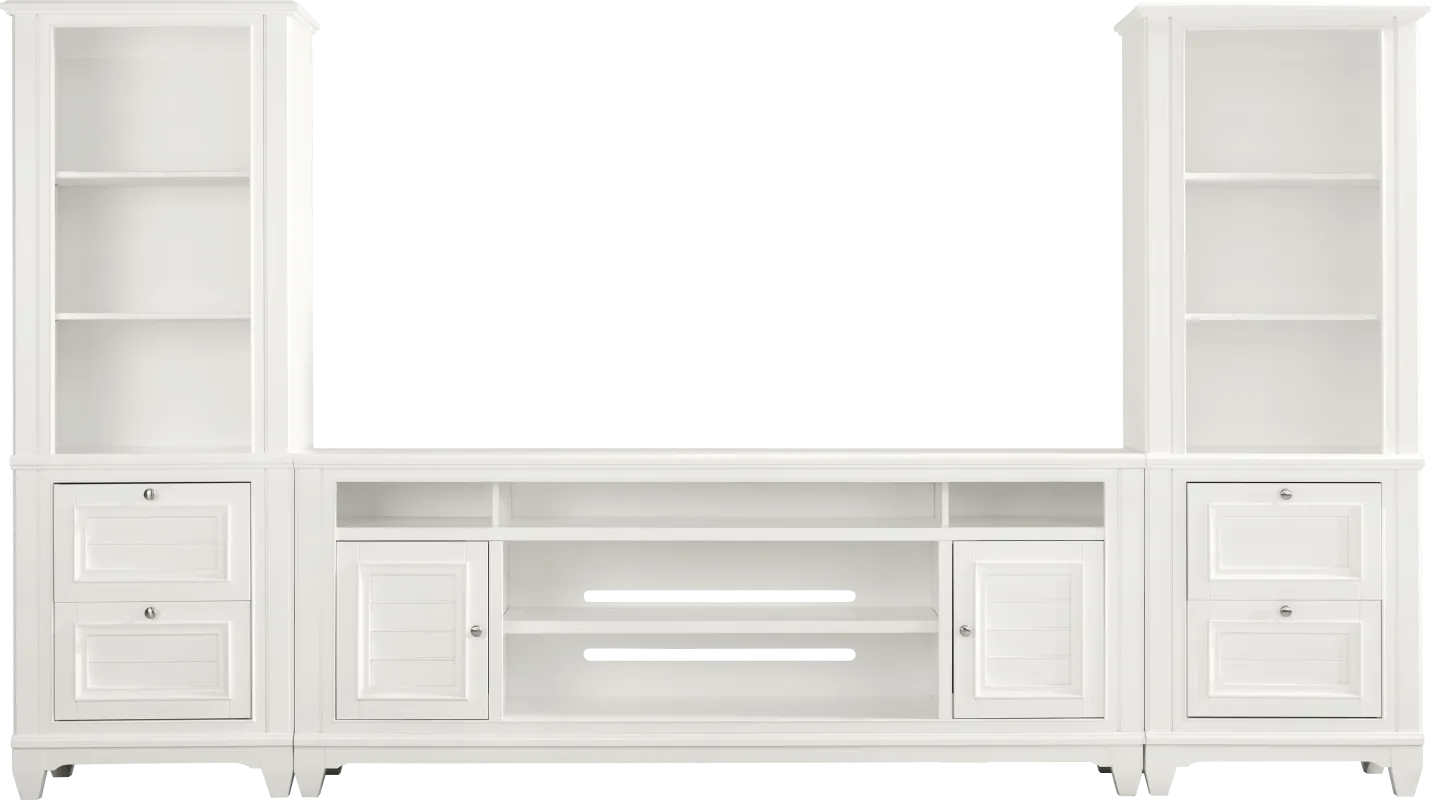 Hilton Head White 3 Pc Wall Unit with 82 in. Console