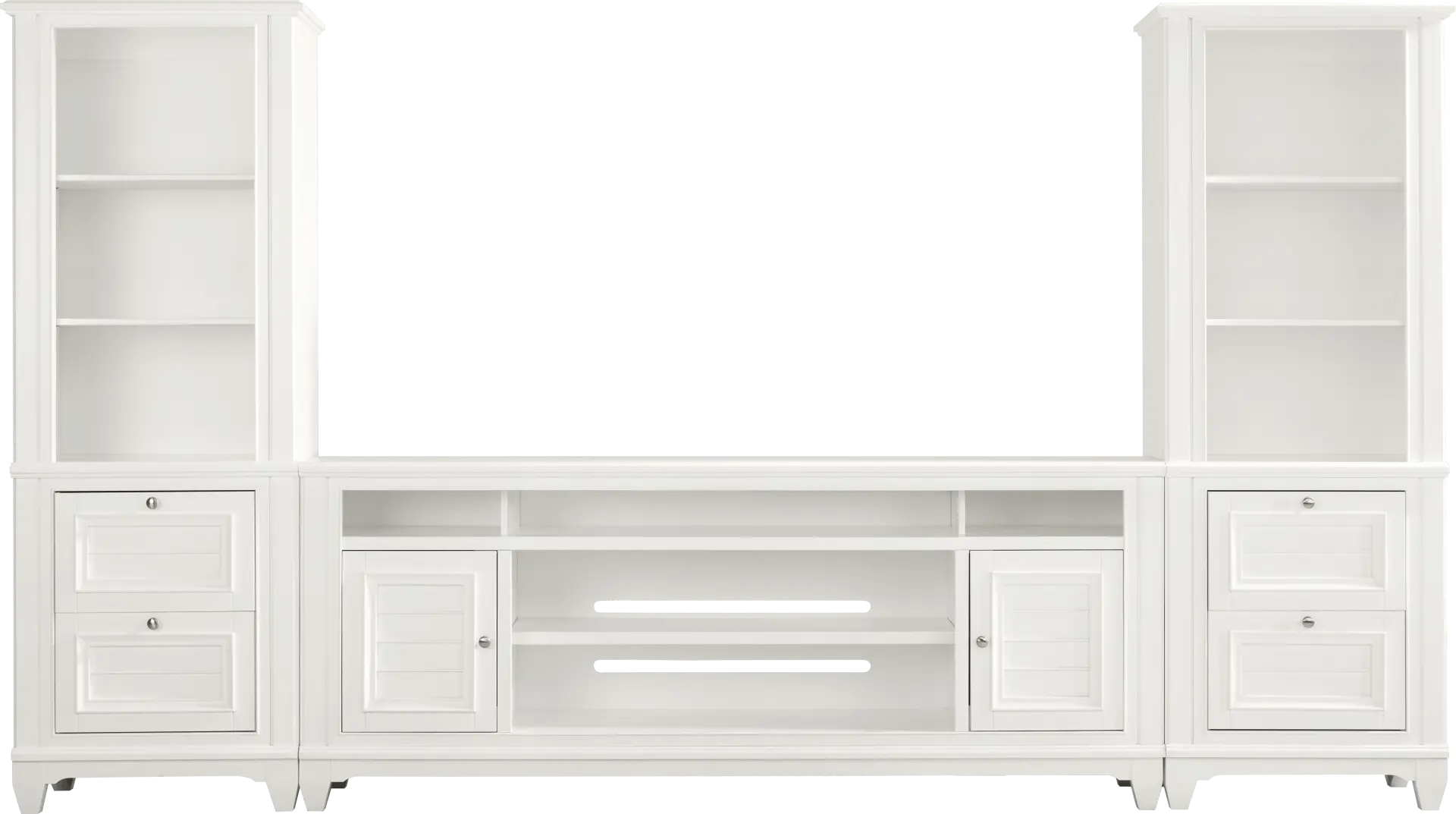 Hilton Head White 3 Pc Wall Unit with 82 in. Console