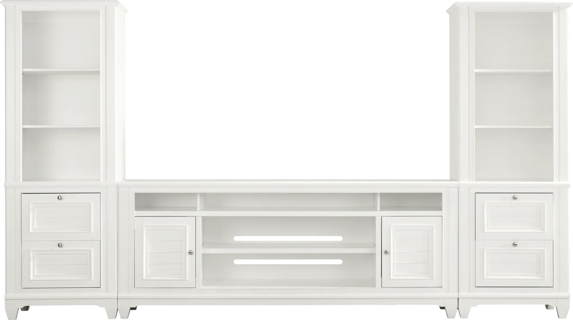 Hilton Head White 3 Pc Wall Unit with 82 in. Console - Image 1