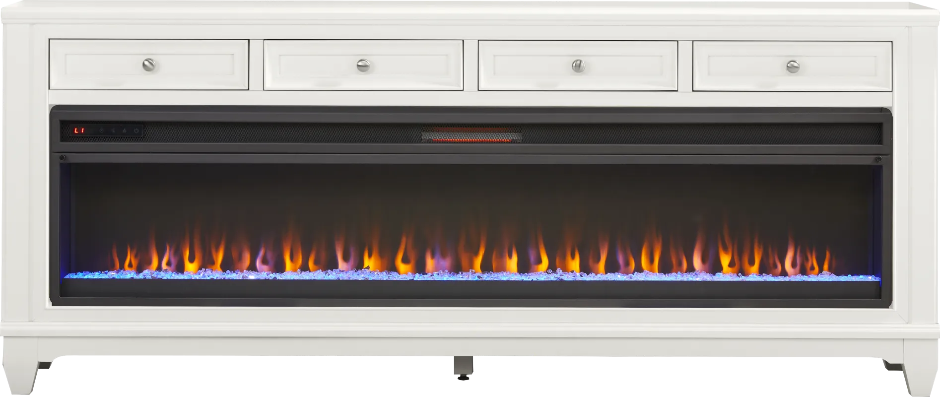 Hilton Head White 80 in. Console with Electric Fireplace
