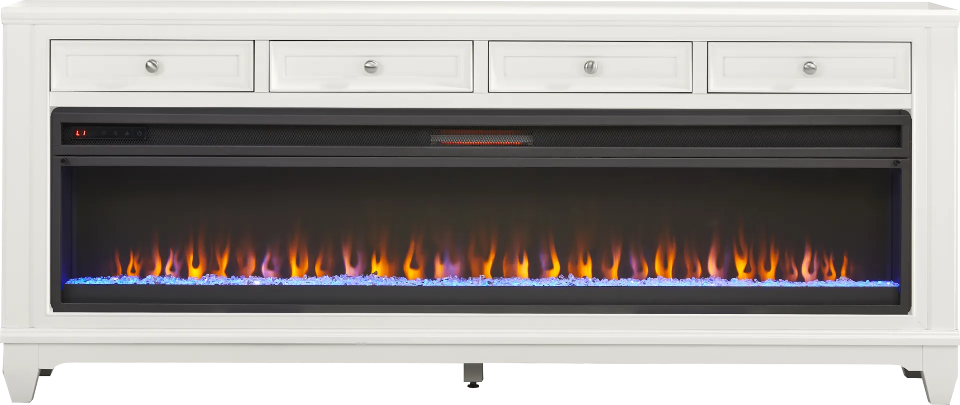Hilton Head White 80 in. Console with Electric Fireplace - Image 1