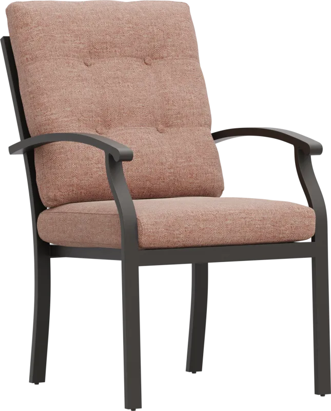 Lake Breeze Aged Bronze Outdoor Dining Chair with Terracotta Cushions