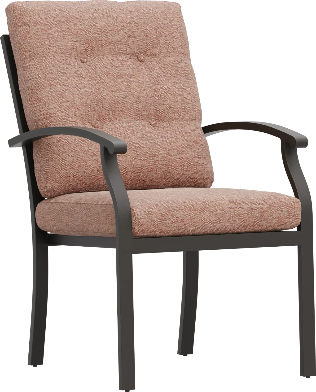 Lake Breeze Aged Bronze Outdoor Dining Chair with Terracotta Cushions