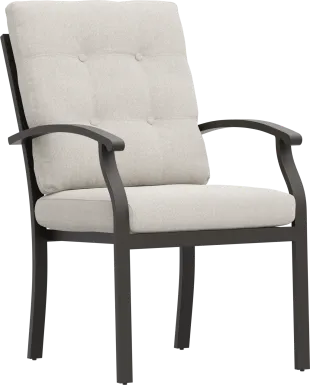 Lake Breeze Aged Bronze Outdoor Dining Chair with Desert Cushions