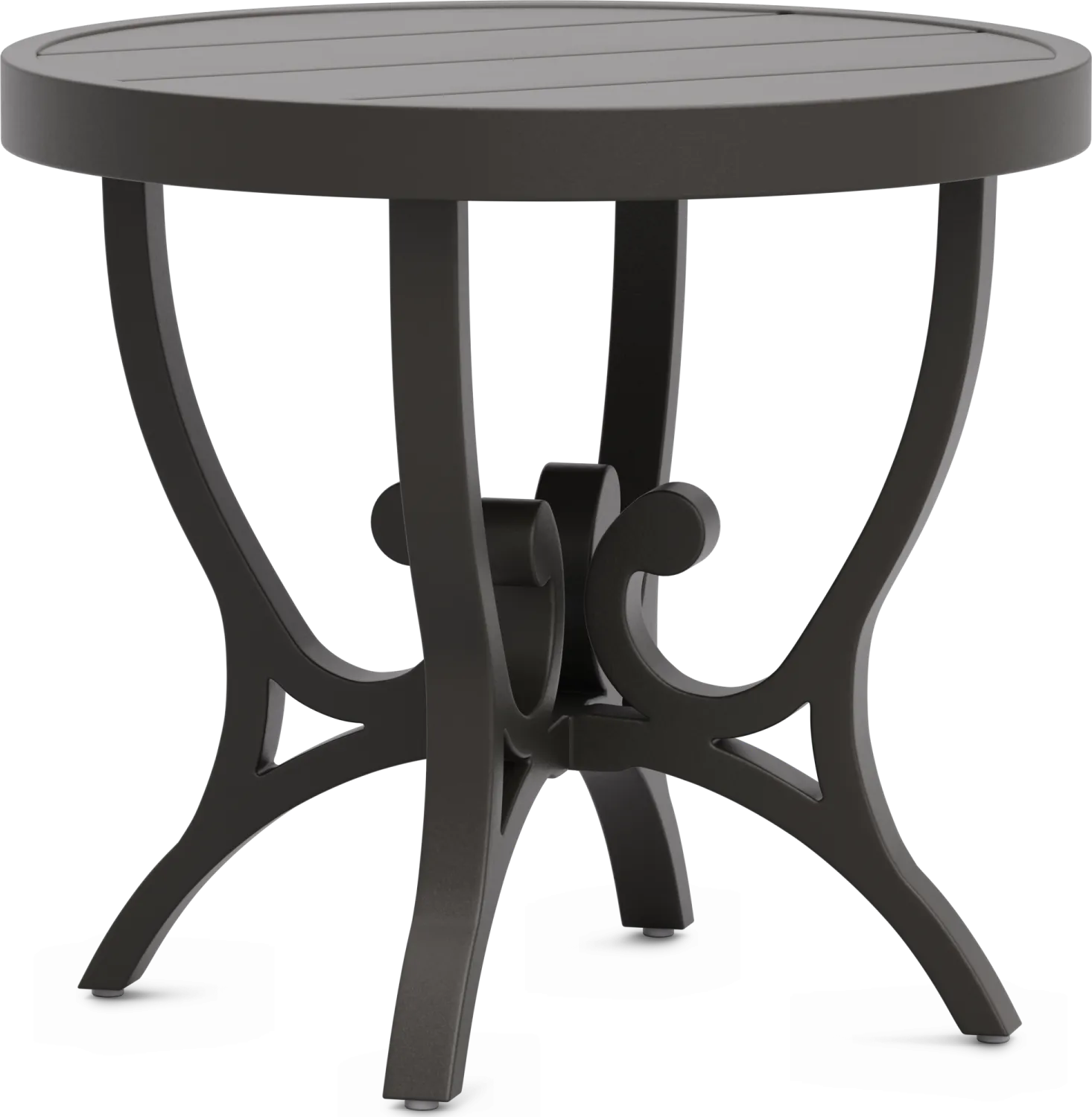 Lake Breeze Aged Bronze Outdoor Round End Table - Image 1
