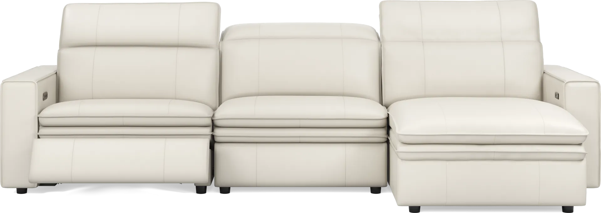 Santorini Ice Leather 3 Pc Dual Power Reclining Sectional - Image 2