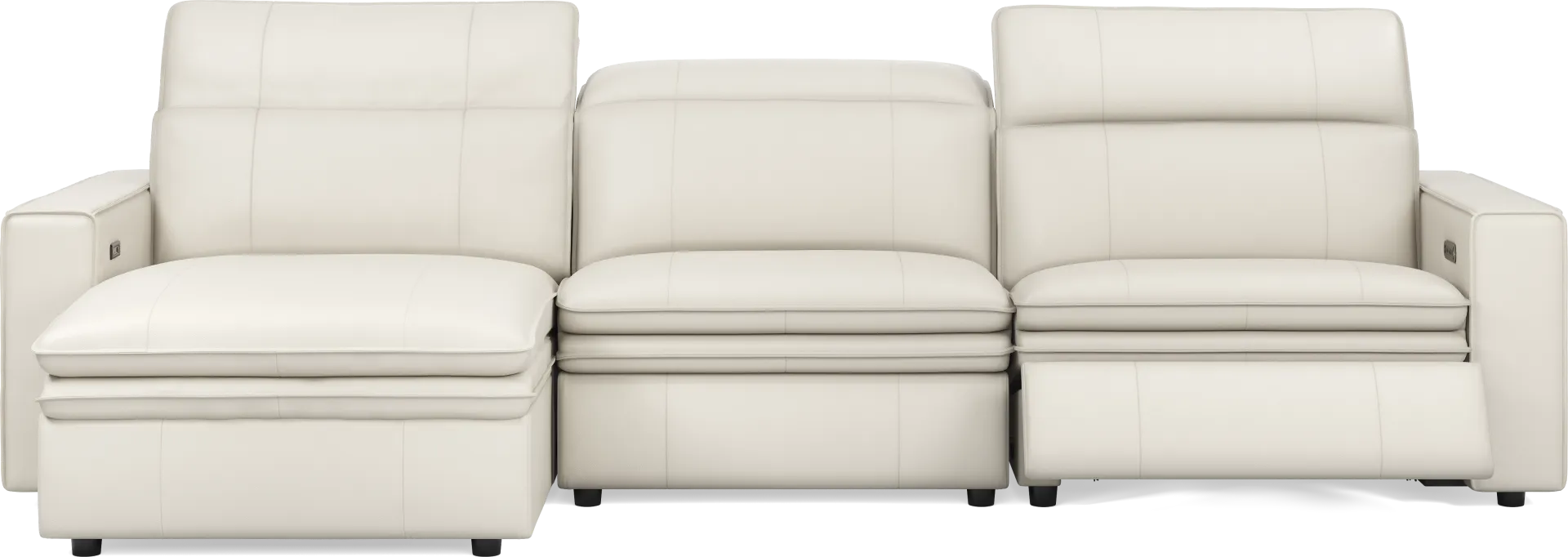 Santorini Ice Leather 3 Pc Dual Power Reclining Sectional - Image 1