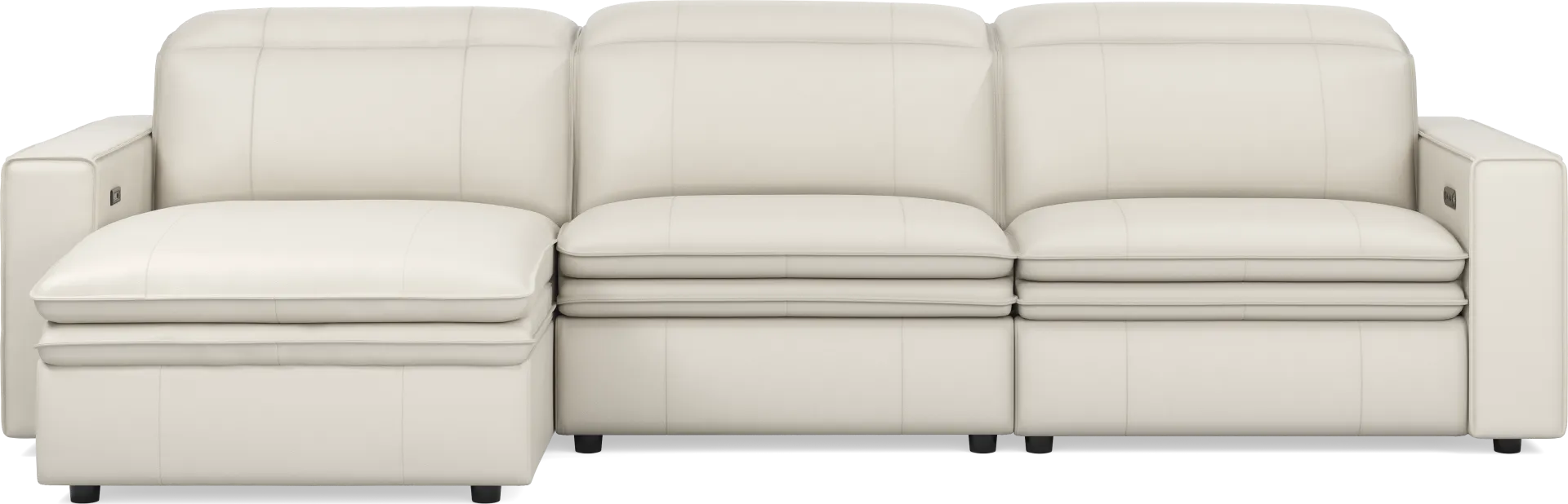 Santorini Ice Leather 3 Pc Dual Power Reclining Sectional