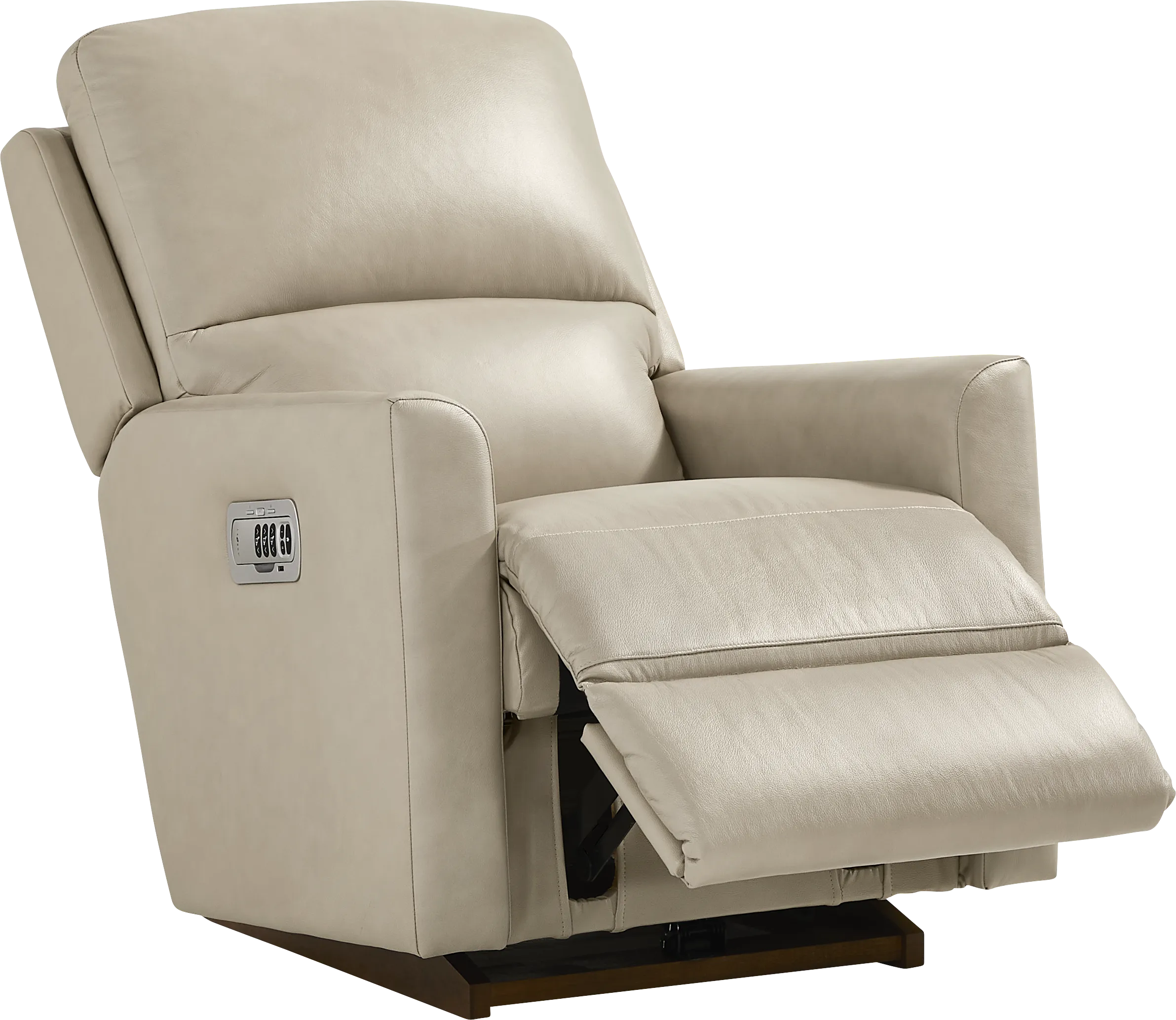 La-Z-Boy Wynne III Gray Leather Dual Power Recliner - Thumbnail - Image 1