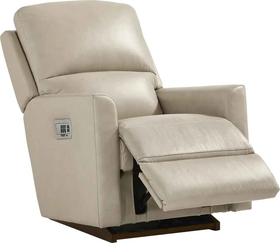 La-Z-Boy Wynne III Gray Leather Dual Power Recliner