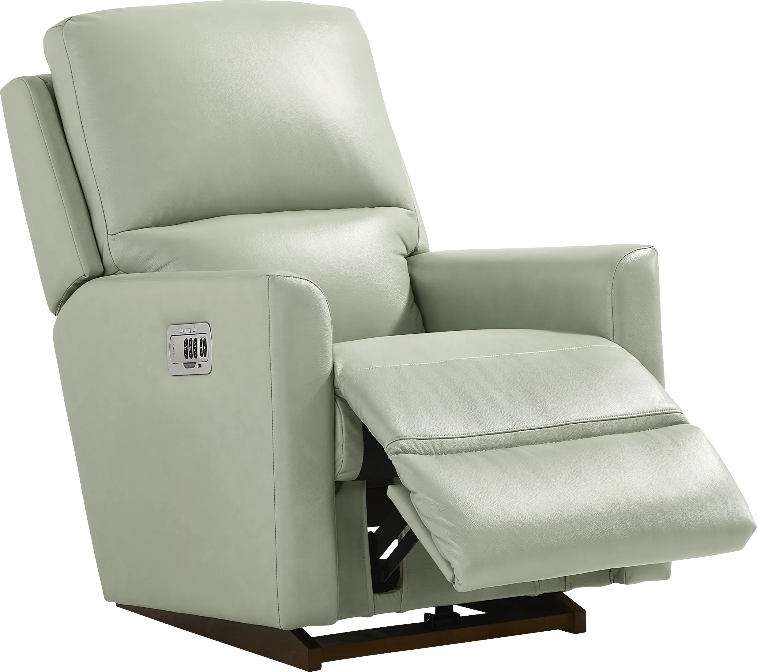 La-Z-Boy Wynne III Seafoam Leather Dual Power Recliner - Thumbnail - Image 1