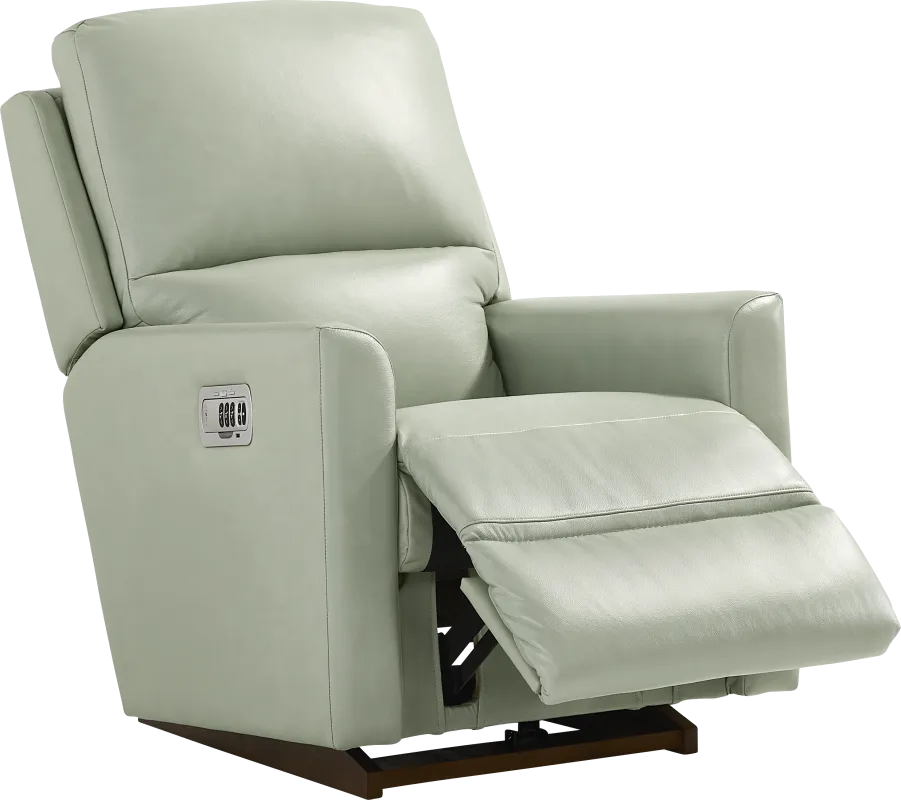 La-Z-Boy Wynne III Seafoam Leather Dual Power Recliner