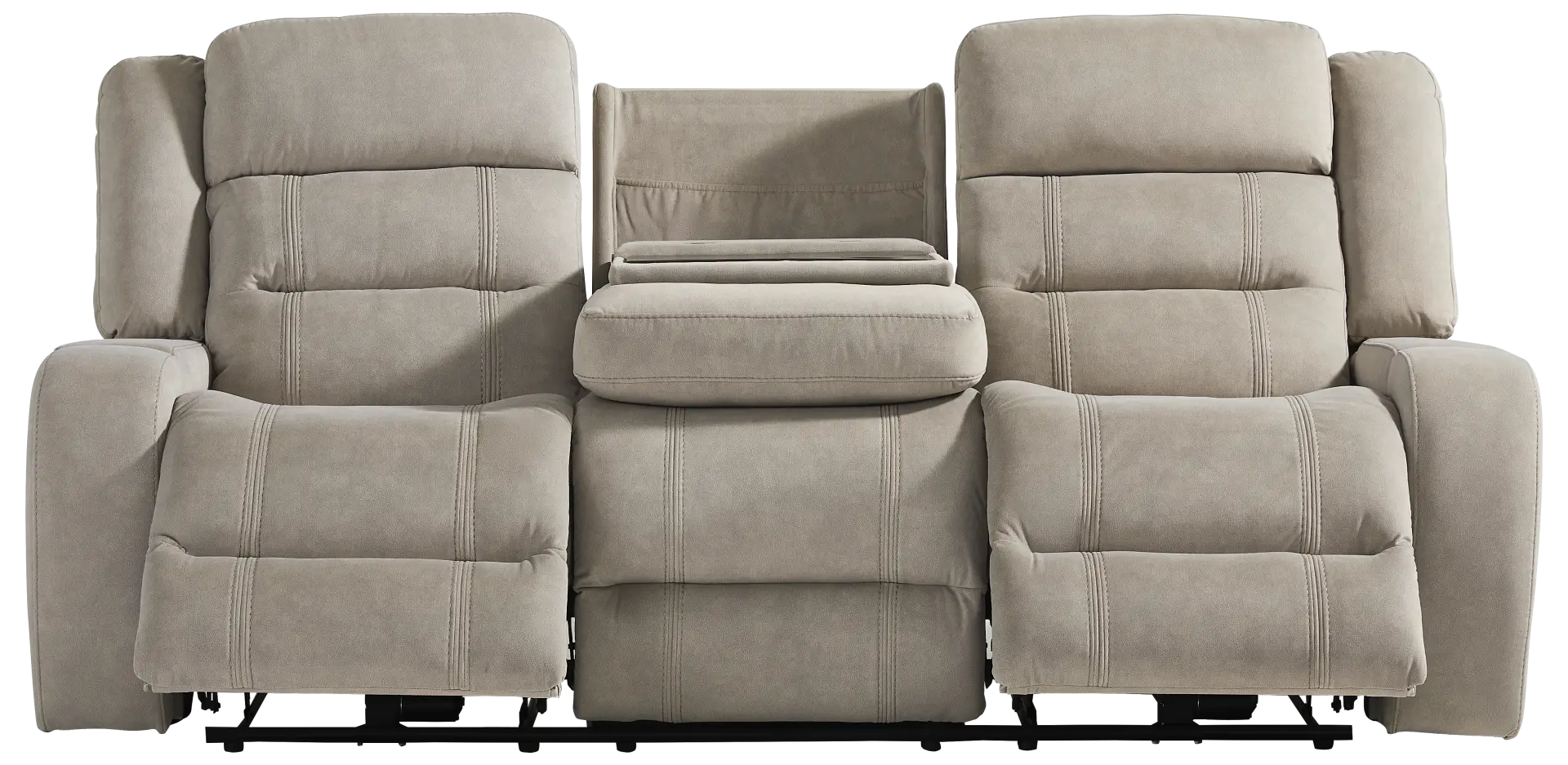 beige power reclining sofa