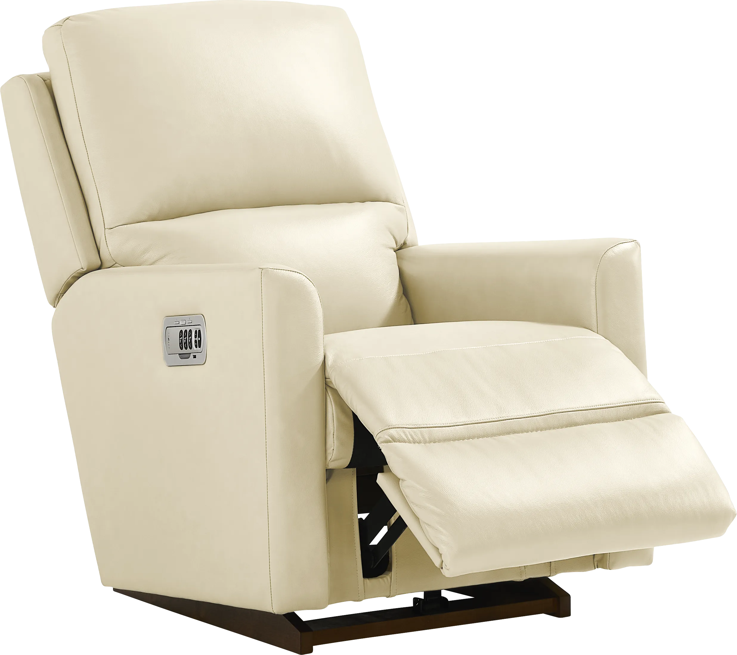 La-Z-Boy Wynne III Ivory Leather Dual Power Recliner - Thumbnail - Image 1
