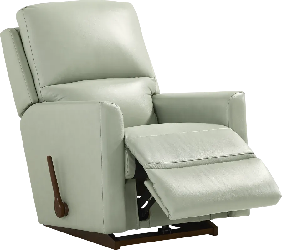 La-Z-Boy Wynne I Seafoam Leather Rocker Recliner