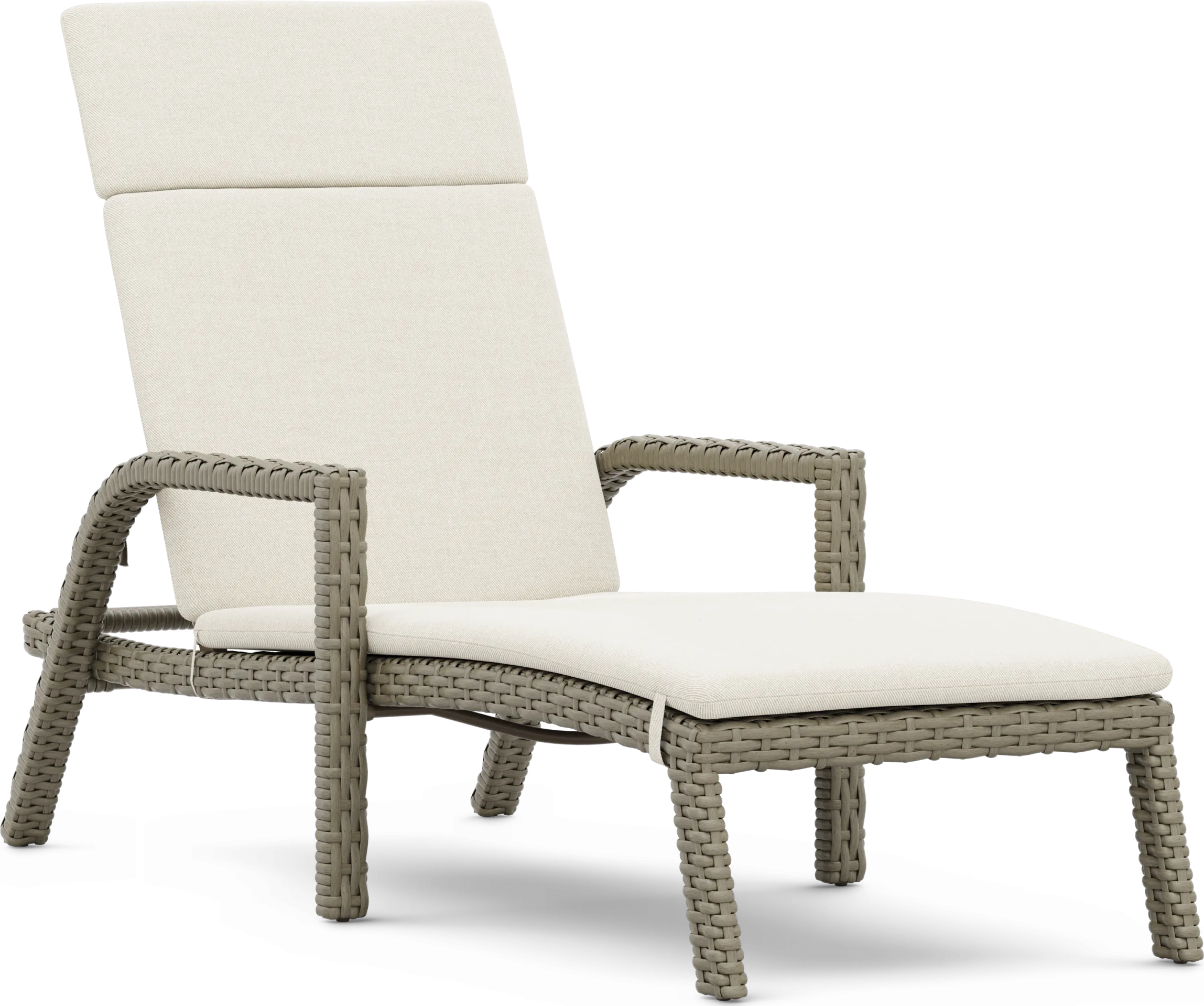Siesta Key Driftwood Finish Outdoor Chaise with Desert Cushions - Thumbnail - Image 1