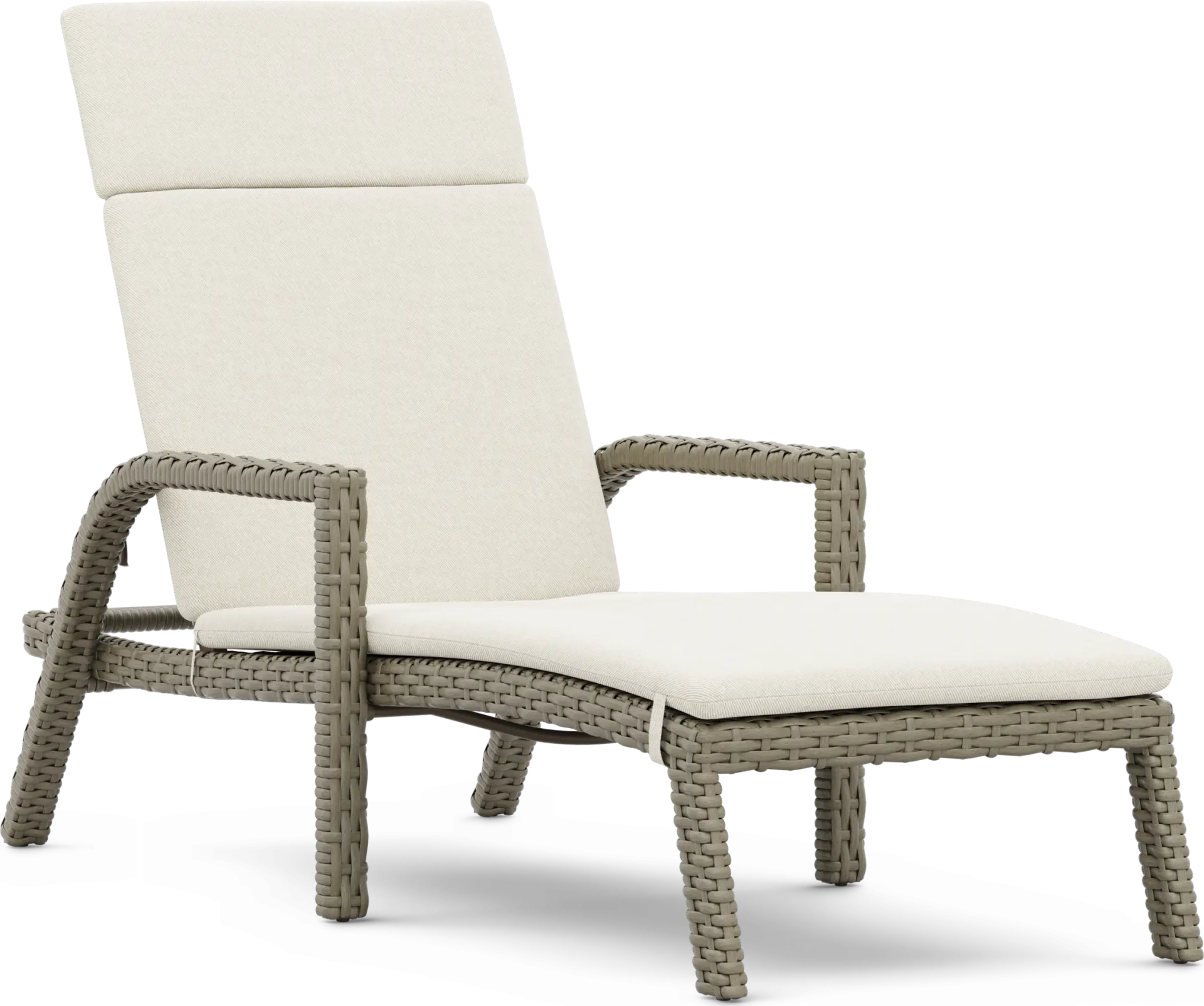 Siesta Key Driftwood Finish Outdoor Chaise with Desert Cushions