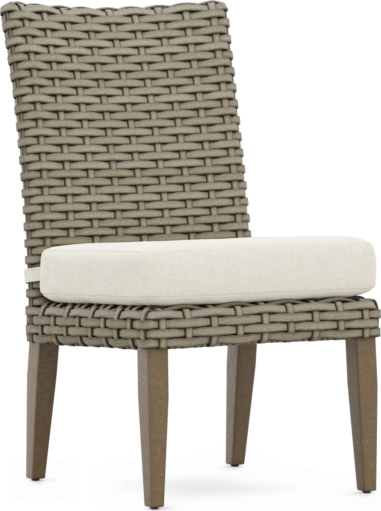 Siesta Key Driftwood Finish Outdoor Side Chair with Desert Cushion - Image 2