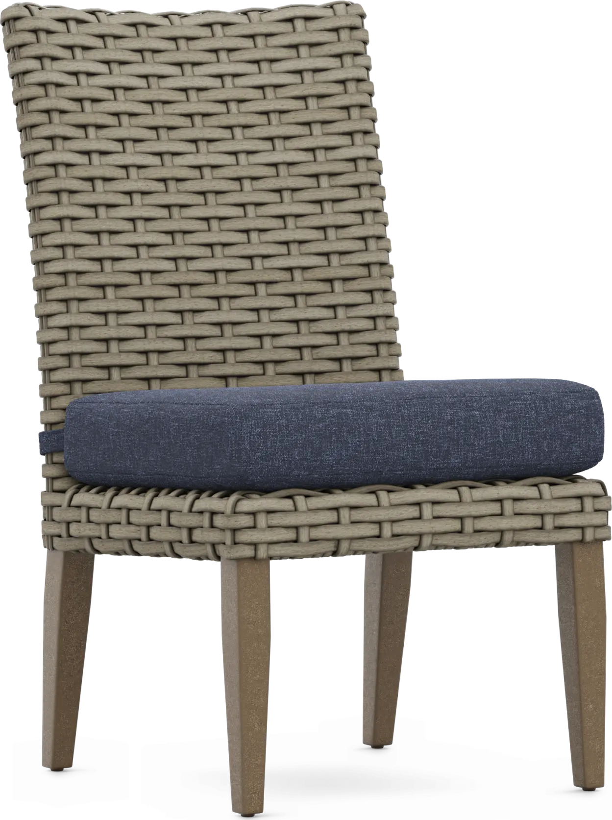 Siesta Key Driftwood Finish Outdoor Side Chair with Ink Cushion