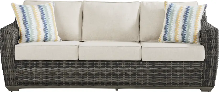 Montecello Gray Outdoor Sofa with Twine Cushions