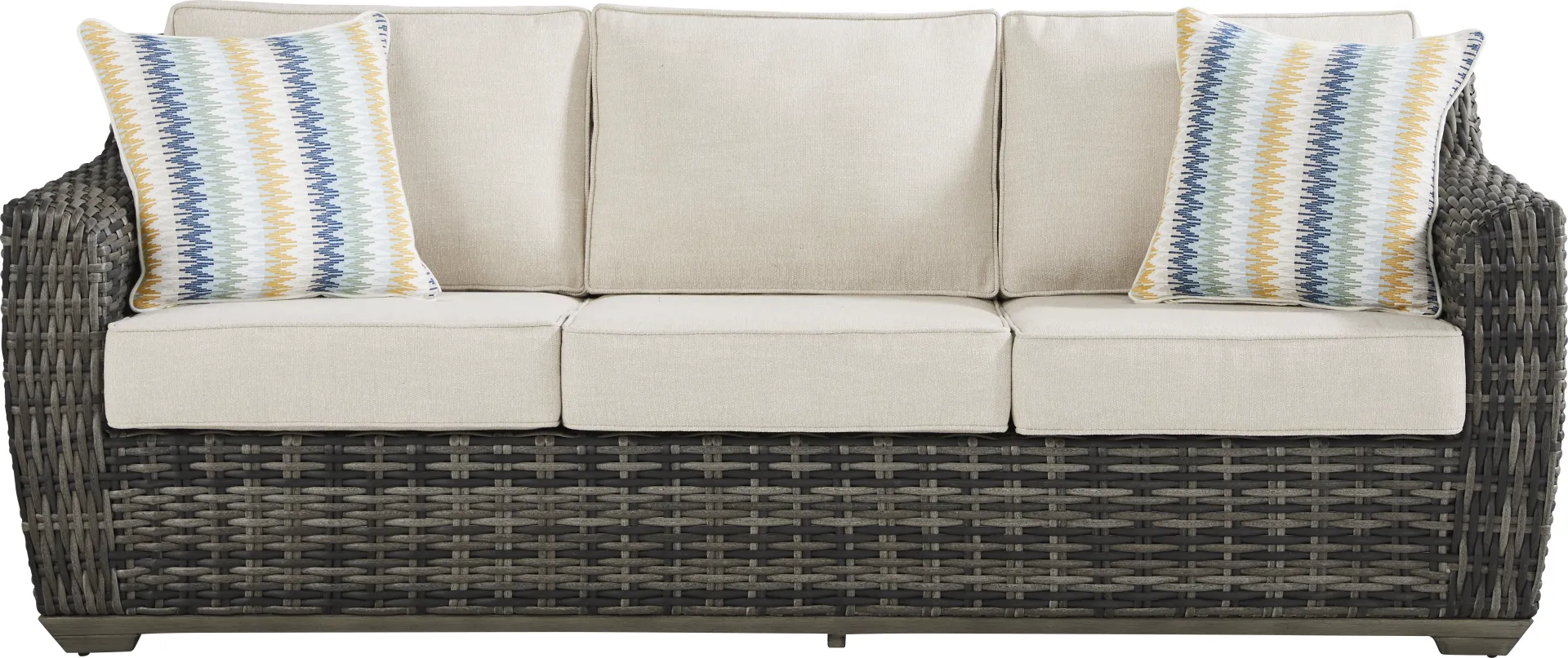 Montecello Gray Outdoor Sofa with Twine Cushions - Image 1