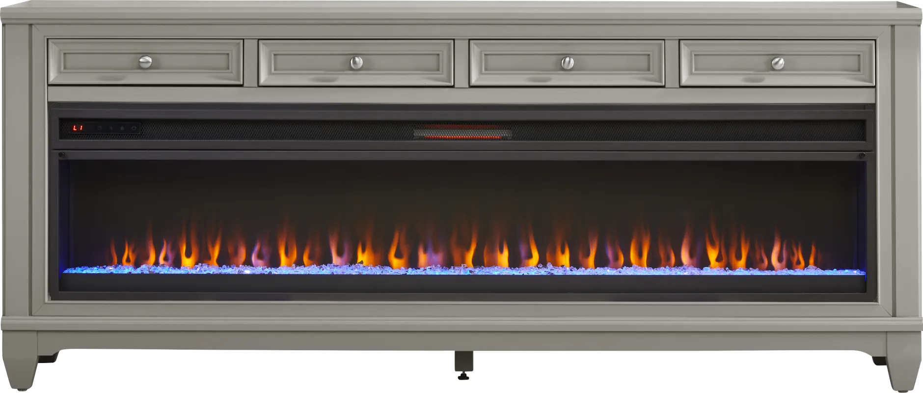 Hilton Head Gray 80 in. Console with Electric Fireplace