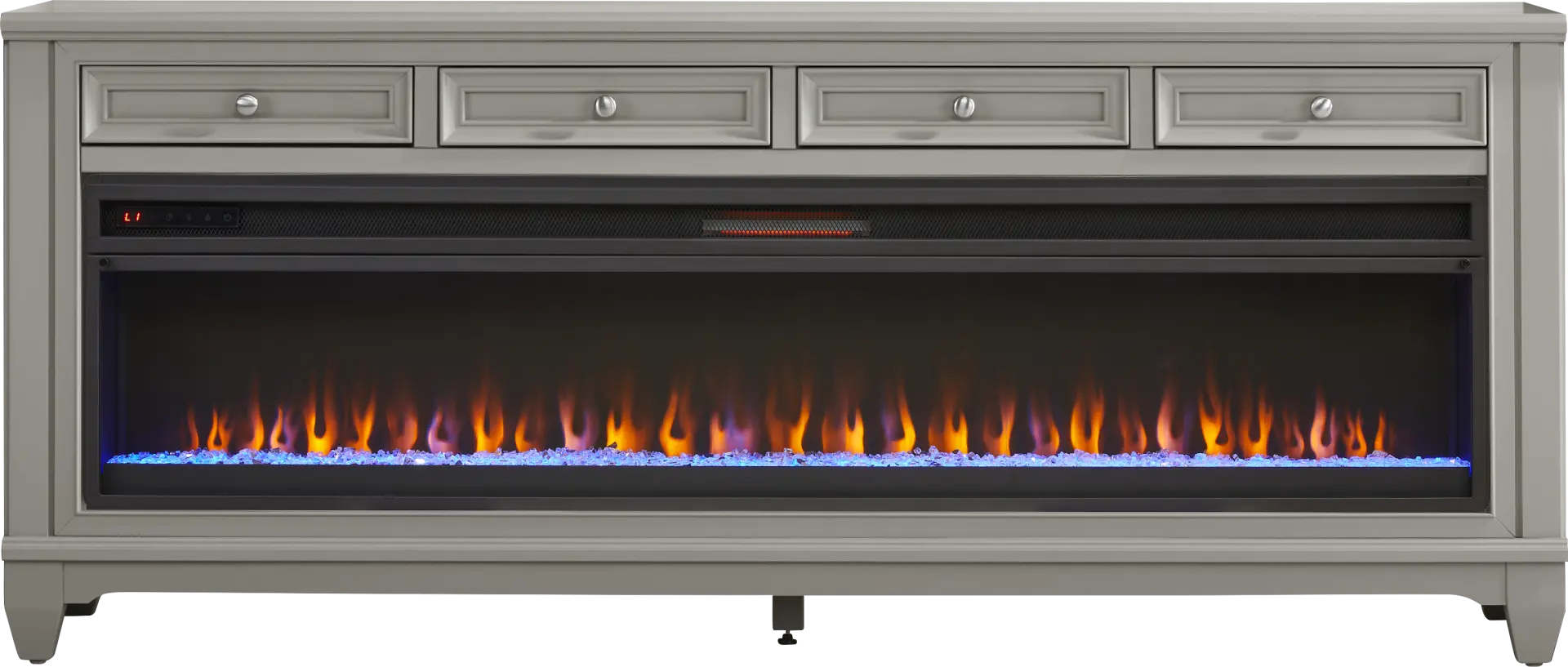 Hilton Head Gray 80 in. Console with Electric Fireplace