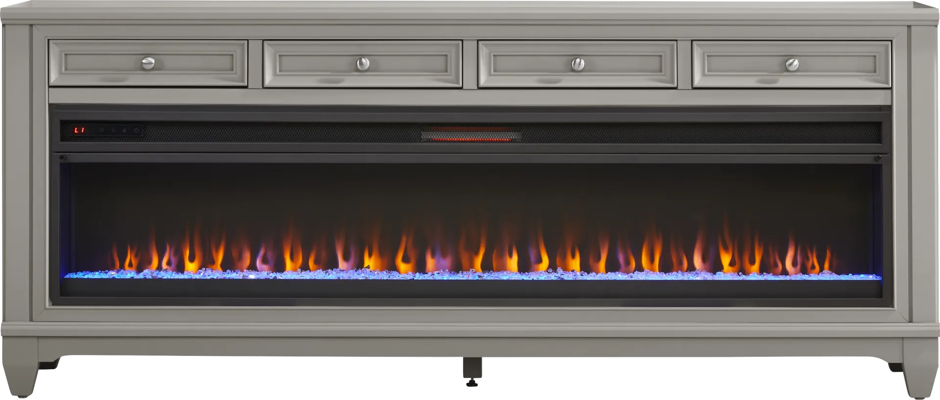 Hilton Head Gray 80 in. Console with Electric Fireplace - Image 1