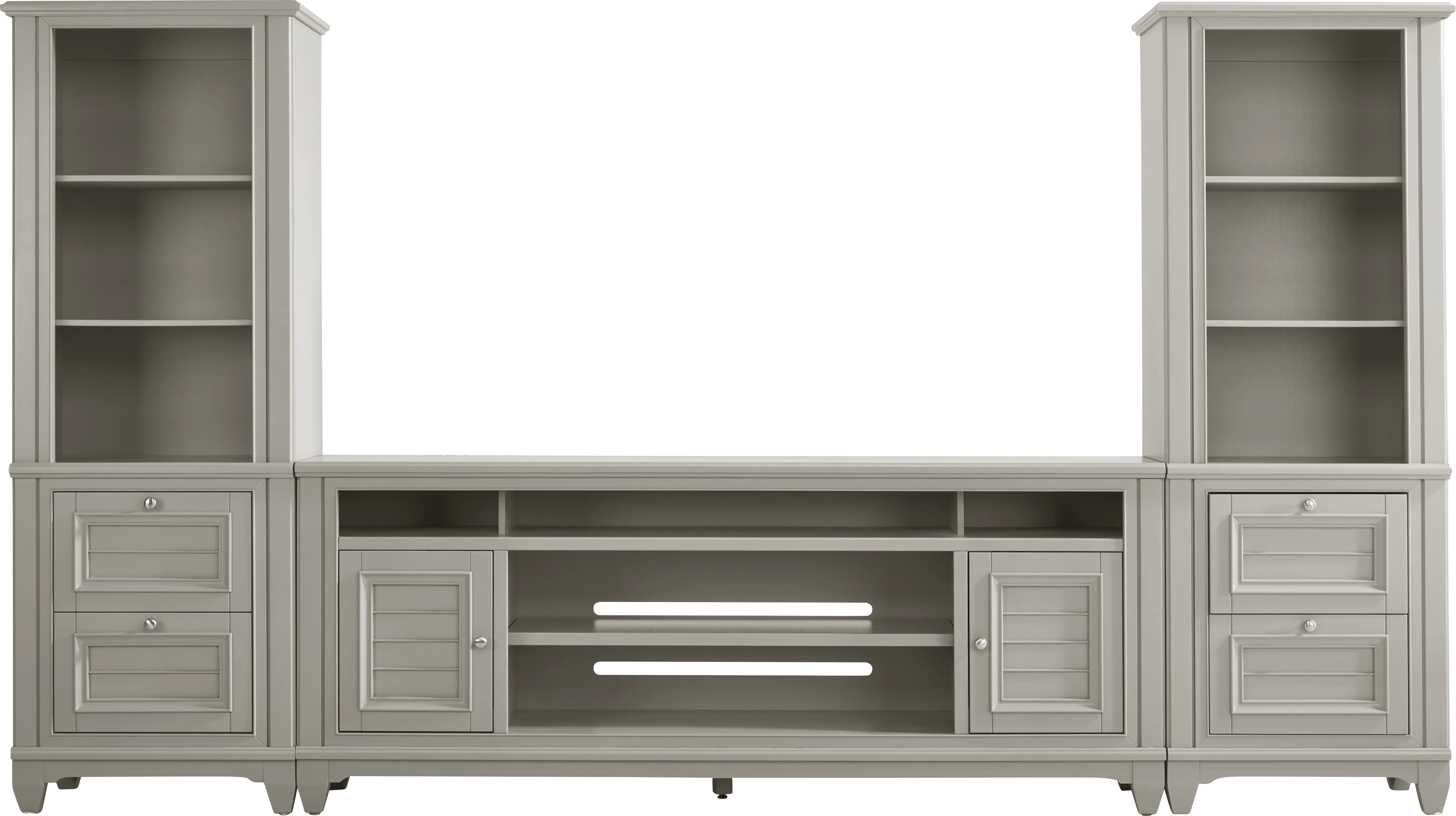 Hilton Head Gray 3 Pc Wall Unit with 82 in. Console - Thumbnail - Image 1