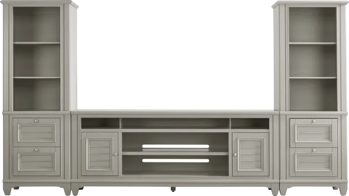 Hilton Head Gray 3 Pc Wall Unit with 82 in. Console
