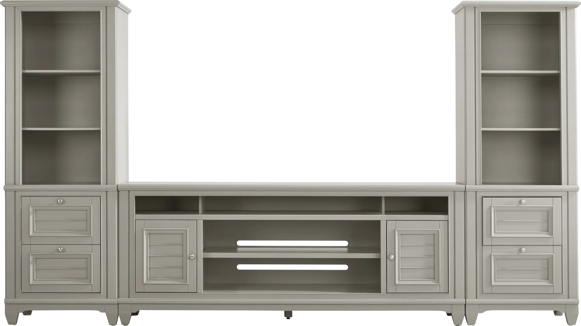 Hilton Head Gray 3 Pc Wall Unit with 82 in. Console