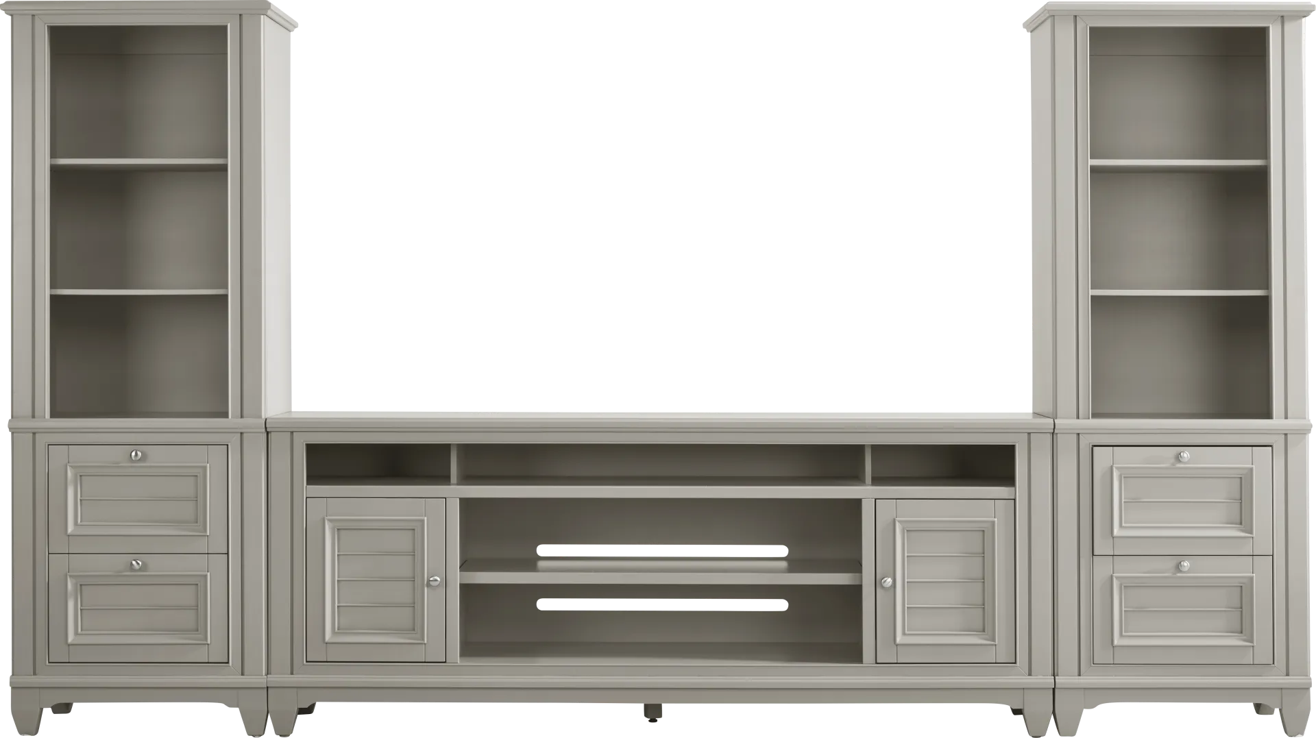 Hilton Head Gray 3 Pc Wall Unit with 82 in. Console - Image 1