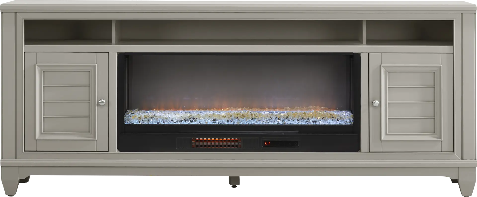 Hilton Head Gray 82 in. Console with Electric Fireplace