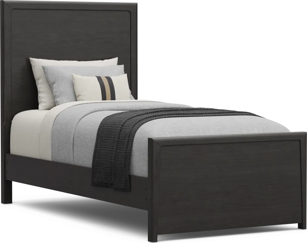 Kids Stardust Charcoal Twin Panel Bed