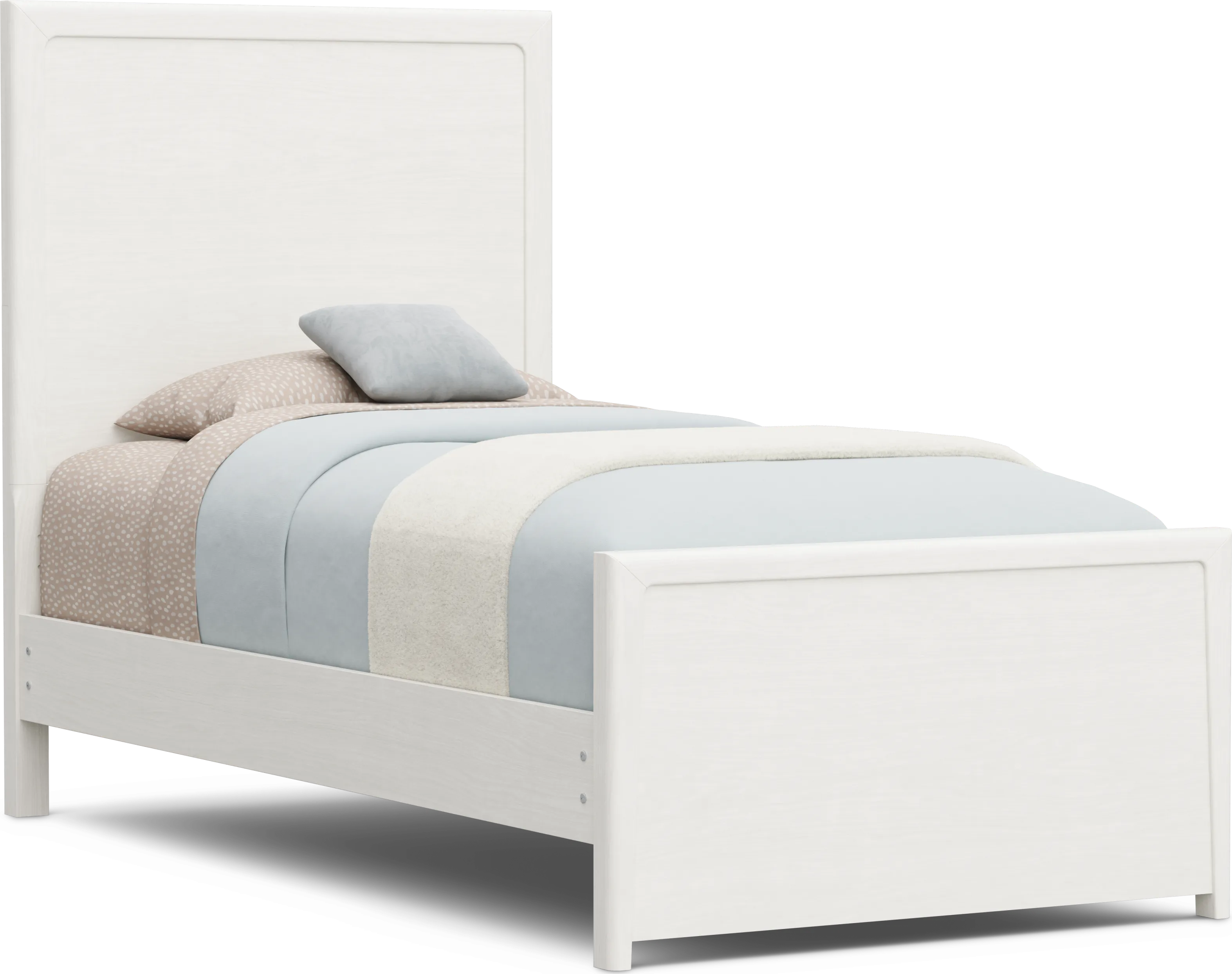 Kids Stardust Pearlized White Twin Panel Bed - Thumbnail - Image 1
