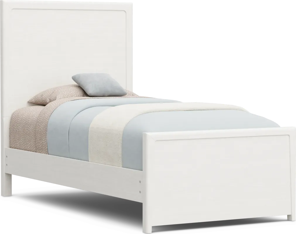 Kids Stardust Pearlized White Twin Panel Bed